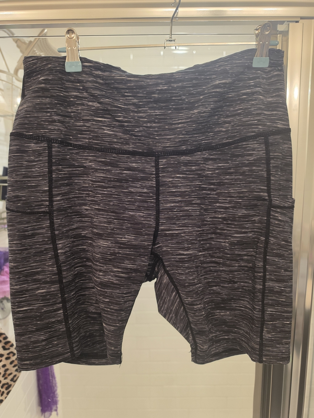 Lee Heathered Black & Gray High-Rise Bike Shorts